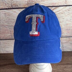 Pre Owned Women’s 47 Brand Blue Texas Rangers Baseball Cap with sequins T